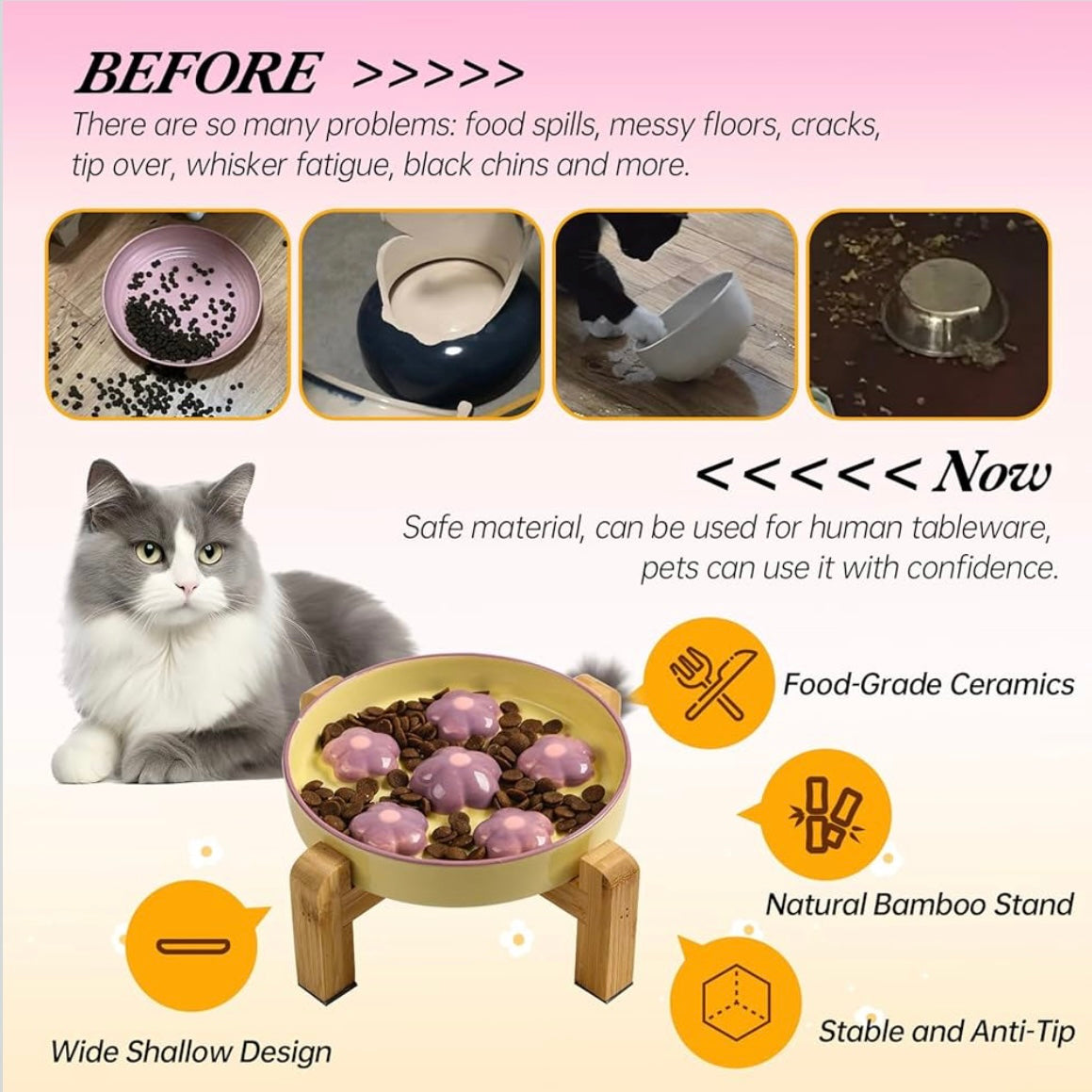 Purrlumi Slow Feeder Cat Bowl